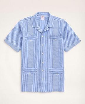 Brooks Brothers | Guayabera Poplin Short-Sleeve Shirt Stripe商品图片,4.2折