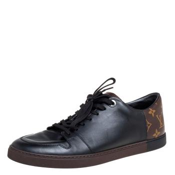 lv男鞋官网, [二手商品] Louis Vuitton | Louis Vuitton Brown Monogram Canvas and Black Leather Low Top Sneakers Size 42商品图片 7.5折, 满1件减$100, 满减