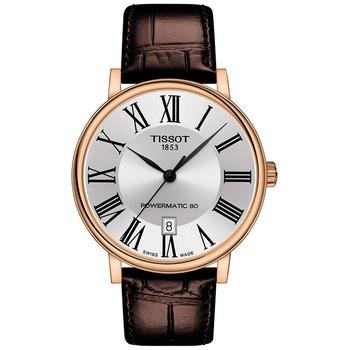 男装tissot automatic, Tissot | Men's Swiss Automatic Carson Premium Powermatic 80 Brown Leather Strap Watch 40mm商品图片 
