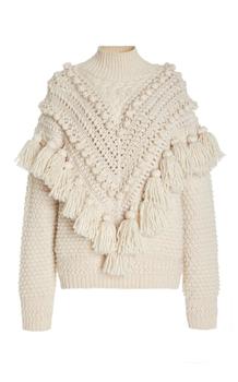 推荐Zimmermann - Women's Kaleidoscope Tasseled Wool Sweater - White - Moda Operandi商品