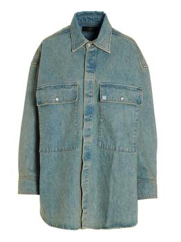 amiri衬衫, AMIRI | Amiri Logo Printed Oversized Denim Shirt商品图片 7.6折