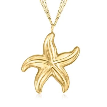 Ross-Simons | Ross-Simons Italian 18kt Gold Over Sterling Multi-Strand Starfish Pendant Necklace 4.4折, 独家减免邮费
