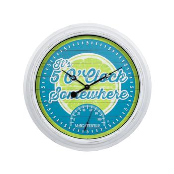 La Crosse Technology | 433-3841MV2T 15.75" Margaritaville Indoor, Outdoor Wall Clock with Temp It's 5 O'Clock Somewhere商品图片,