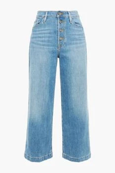 FRAME | Ali Wide Crop faded high-rise wide-leg jeans 3折, 独家减免邮费