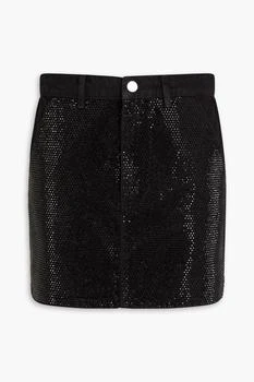 FRAME | Crystal-embellished denim mini skirt,商家THE OUTNET US,价格¥1107