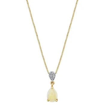 Macy's | Opal (3/8 ct. t.w.) & Diamond Accent 18" Pendant Necklace in 14k Gold 3.5折