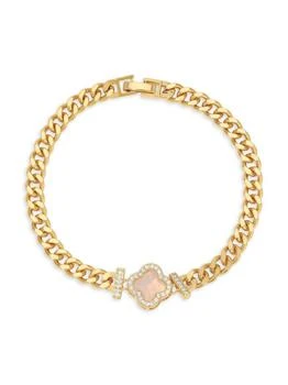 Eye Candy LA | Luxe Jade 14K Goldplated & Cubic Zirconia Bracelet,商家Saks OFF 5TH,价格¥220