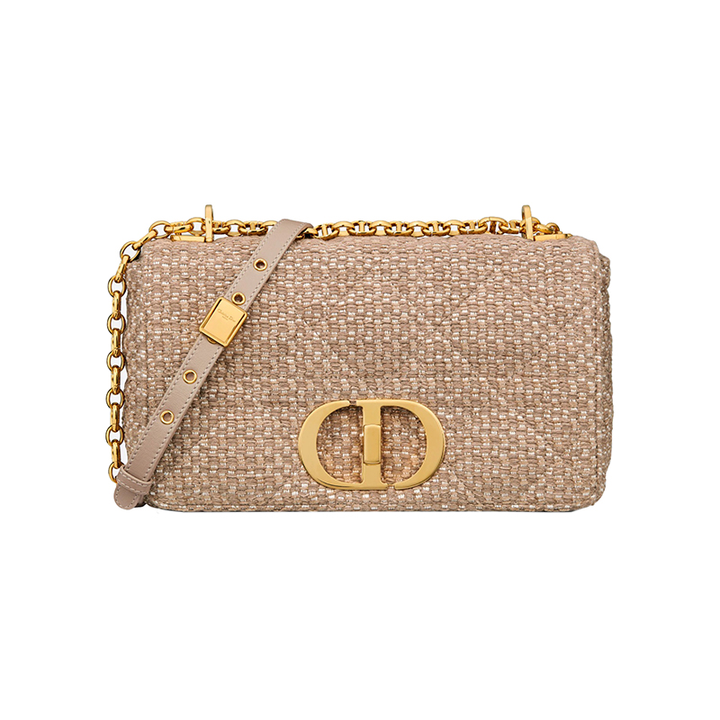 迪奥手提包, Dior | DIOR/迪奥 22新款 Caro系列 女士中号棕色斜纹刺绣软呢翻盖复古金色纽扣拆卸链条肩带手提肩背斜挎包M9242UTIZ_M16E商品图片 额外9.5折, 包邮包税, 额外九五折