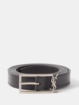 Yves Saint Laurent | YSL-plaque leather belt商品图片,