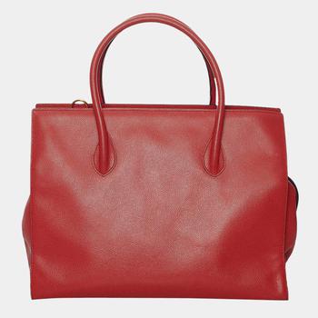 celine tote, [二手商品] Celine | Celine Red Leather Tote Bag商品图片 9.1折