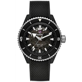 雷达男表价格, Rado | Men's Swiss Automatic Captain Cook Black Rubber Strap Watch 43mm商品图片 