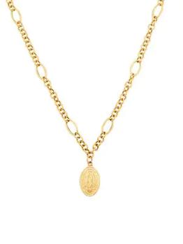 推荐14K Gold Oval Virgin Mary Necklace Pendant商品