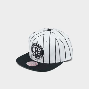 推荐Mitchell & Ness Brooklyn Nets NBA Pinstripe Snapback Hat商品