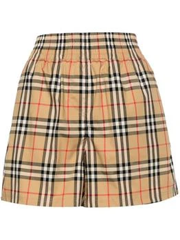 Burberry | Burberry Vintage Checked High-Waisted Shorts,商家Cettire,价格¥2487