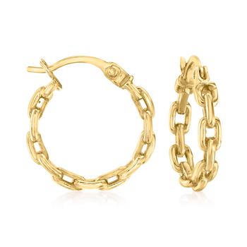 商品Ross-Simons 14kt Yellow Gold Paper Clip Link Hoop Earrings图片