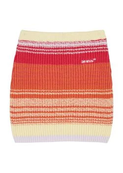 推荐KIDS Striped ribbed-knit skirt商品