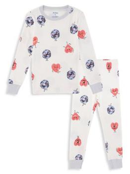 推荐Little Girl's 2-Piece Hearts & World Pajama Set商品