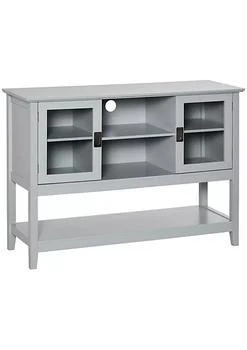HOMCOM | Modern Sideboard Buffet Entryway Storage Cabinet with Framed Glass Doors Multiple Storage Options and Anti Topple Grey,商家Belk,价格¥1198
