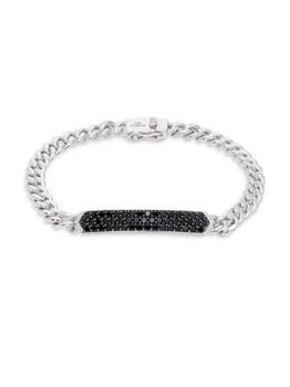 Effy | 925 Sterling Silver & Black Spinel Bar Pendant Chain Bracelet商品图片,3折, 满$150享7.5折, 满折