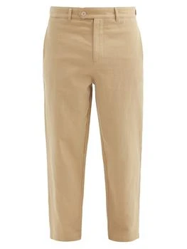 推荐Tapered-leg cotton and linen-blend trousers商品