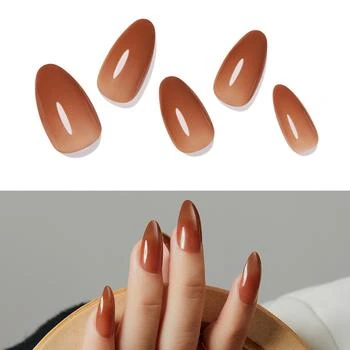 MODELONES | Opal Amber - 24 Fake Nails 12 Sizes Short Almond Press on Nails Kit,商家MODELONES,价格¥68
