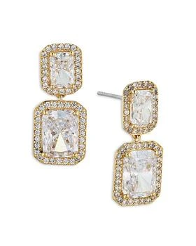 Nadri | Emerald Cut Halo Drop Earrings in 18K Gold Plated or Rhodium Plated,商家Bloomingdale's,价格¥365