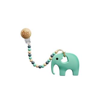 商品3 Stories Trading Tiny Teethers Infant Silicone Pacifier Clip With Large Removable Teether, Elephant图片