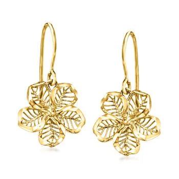Ross-Simons | Ross-Simons 14kt Yellow Gold Openwork Flower Drop Earrings,商家Premium Outlets,价格¥1115