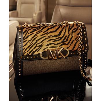 推荐Signature Tiger Print Calf Hair Parker Convertible Chain Shoulder Bag商品