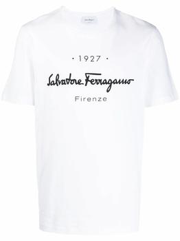 推荐Salvatore Ferragamo Men's  White Cotton T Shirt商品