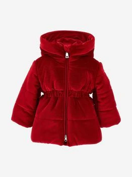 MONNALISA | Monnalisa Baby Girls Down Chenille Long Coat in Red,商家Childsplay Clothing,价格¥1744