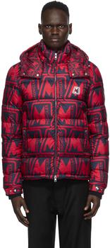 moncler羽绒服是什么牌子, Moncler | Red & Navy Down Frioland Jacket商品图片 
