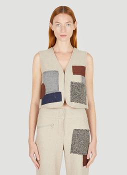 推荐Patchwork Gilet in Beige商品