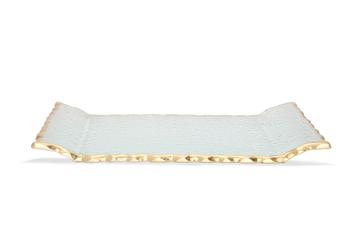 商品Classic Touch Decor | Glass Oblong Tray with Gold Edge 11"L 6.5"W,商家Premium Outlets,价格¥212图片