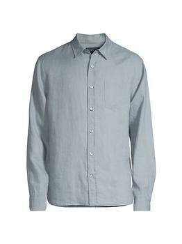 Vince | Linen Long-Sleeve Button-Up Shirt商品图片,