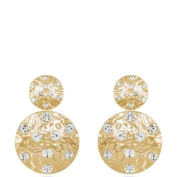 Ettika Jewelry | Double Crystal Studded Disc 18k Gold Plated Earrings ONE SIZE ONLY,商家Verishop,价格¥380