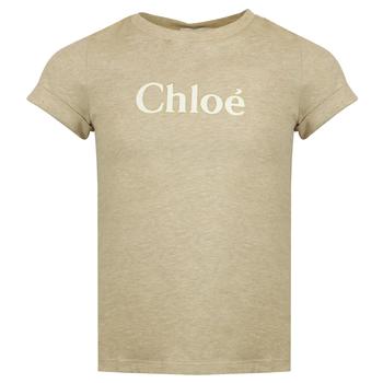 商品Chloé | Beige Short Sleeve Logo T Shirt,商家Designer Childrenswear,价格¥481图片