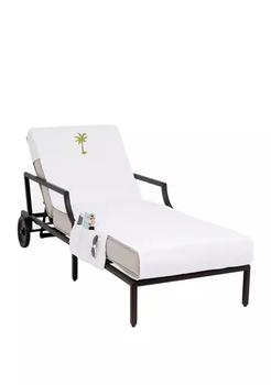 商品Embroidered Palm Tree Standard Size Chaise Lounge Cover with Side Pockets图片