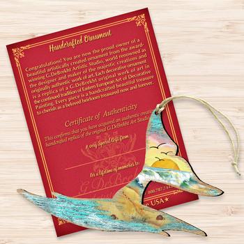 商品Designocracy | Designocracy Whales Tale - 8198535 Wooden Ornaments Set of 2,商家Premium Outlets,价格¥186图片