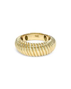 商品Zoe Lev | 14K Yellow Gold Ribbed Dome Ring,商家Bloomingdale's,价格¥4000图片