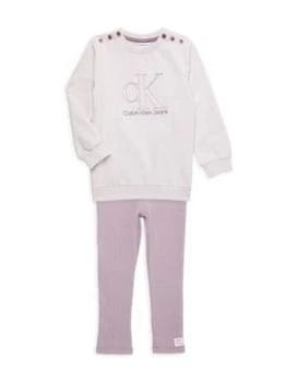 推荐Little Girl’s 2-Piece Sweatshirt & Waffle Knit Leggings Set商品