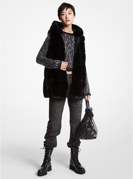 推荐Quilted Faux Fur Hooded Vest商品