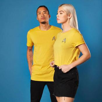 商品Embroidered Commander Star Trek T-shirt - Yellow图片