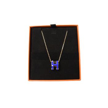 推荐Hermes Pop H Necklace Gold Hardware Blue商品