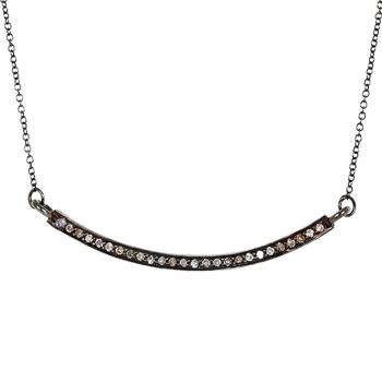 商品Adornia Fine Mercer Curved Diamond Bar Necklace .925 Sterling Silver图片