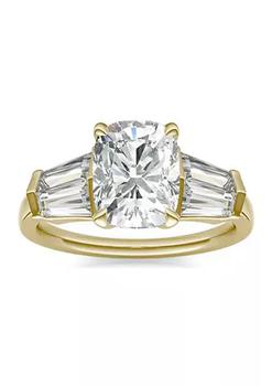 Charles & Colvard, Charles & Colvard | Charles & Colvard 3.46 ct. t.w. Lab Created Elongated Cushion Moissanite Five Stone Engagement Ring in 14k Yellow Gold商品图片 