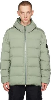 Green Seamless Tunnel Down Jacket