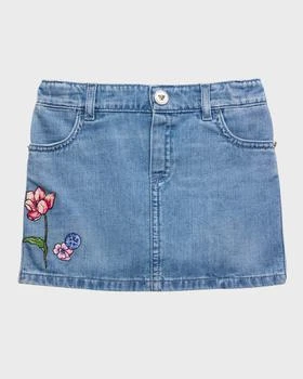推荐Girl's Flowers Embroidered Denim Skirt, Size 12M-3T商品