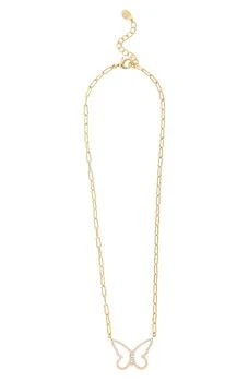 Rivka Friedman | 18K Gold Plated CZ Butterfly Pendant Necklace,商家Nordstrom Rack,价格¥895