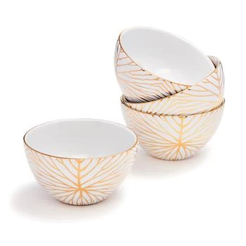 ANNA New York | Talianna Lilypad Dessert Bowls S/4, White w/Gold,商家Premium Outlets,价格¥583